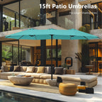 MAISON ARTS Grand Parasol Double Face de 4,5 m avec Base Incluse pour Patio