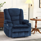 Fauteuil inclinable électrique double moteur grand et large MCombo avec massage et double chauffage pour personnes âgées de grande taille, tissu R7635