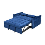 Causeuse futon moderne en velours avec dossier inclinable et poches, 2 places ??Gris foncé / Gris clair / Bleu / Noir