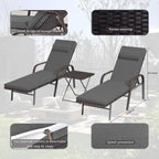 Ensemble de 3 chaises longues d'extérieur Kullavik