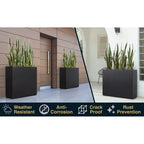 Jardinière Métallique Haute pour Plantes d'Extérieur, 38 po L x 10 po l x 30 po H, Longue et Haute Jardinière en Métal - 38x30x10