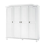 Palace Imports Kyle Armoire 4 portes 100 % en bois massif avec portes en bois massif ou portes miroir