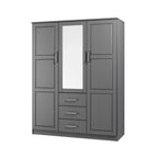 Palace Imports Armoire Cosmo 3 portes 100 % bois massif avec portes en bois massif ou portes miroir
