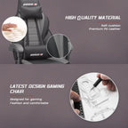 Chaise de jeu style course BOSSIN, fauteuil gamer grande taille 300 lb, chaise d'ordinateur à dossier haut