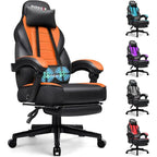 Chaise de jeu style course BOSSIN, fauteuil gamer grande taille 300 lb, chaise d'ordinateur à dossier haut