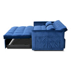 Causeuse futon moderne en velours avec dossier inclinable et poches, 2 places ??Gris foncé / Gris clair / Bleu / Noir