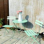 Ensemble bistrot pliant en métal 3 pièces, salon de conversation intérieur/extérieur résistant aux intempéries pour patio, cour, jardin