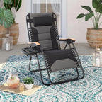 Fauteuil de relaxation zéro gravité XL surdimensionné rembourré avec accoudoirs plus larges et porte-gobelet réglable - N/A