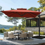 MAISON ARTS Parasol déporté hydraulique automatique 3,6 m avec mât en aluminium et rotation à 360 degrés
