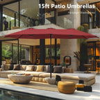 MAISON ARTS Grand Parasol Double Face de 4,5 m avec Base Incluse pour Patio