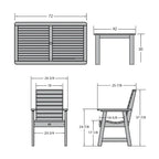 Ensemble de salle à manger d'extérieur 7 pièces HIGHWOOD PROFESSIONAL 42x72