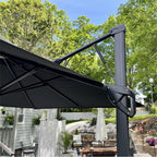 MAISON ARTS Parasol déporté hydraulique automatique 3,6 m avec mât en aluminium et rotation à 360 degrés