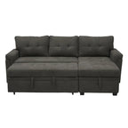 Canapé d'angle réversible convertible avec lit gigogne, méridienne de rangement et pieds durables