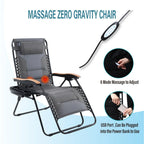 Fauteuil de relaxation zéro gravité XL surdimensionné rembourré avec accoudoirs plus larges et porte-gobelet réglable - N/A
