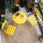 Ensemble bistrot pliant en métal 3 pièces, salon de conversation intérieur/extérieur résistant aux intempéries pour patio, cour, jardin