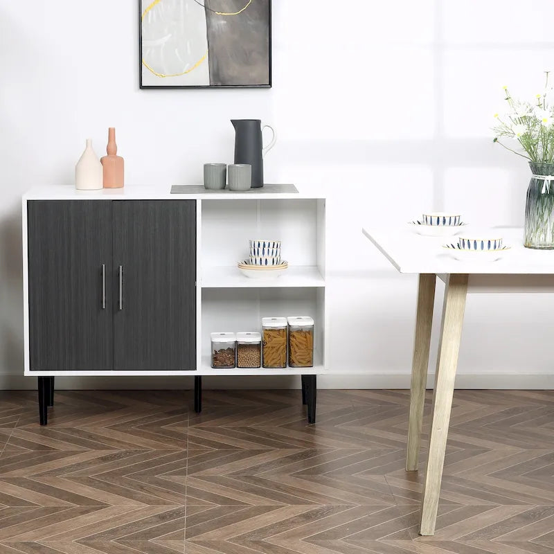 Buffet moderne avec portes et étagères réglables – Meuble de rangement pour salle à manger