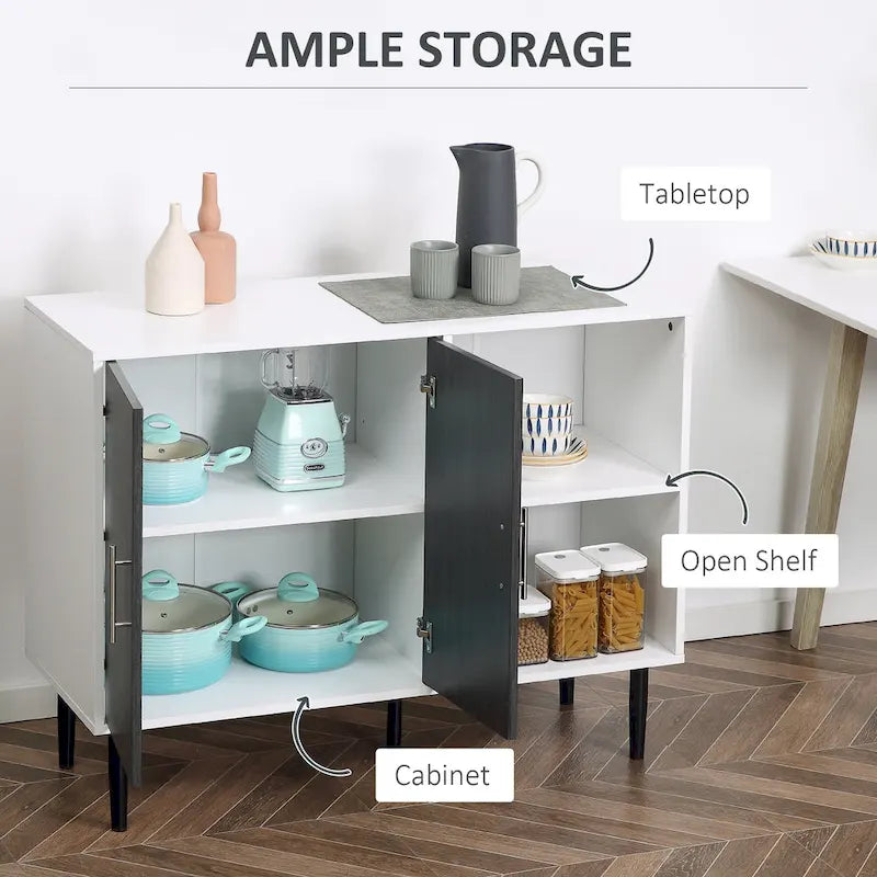 Buffet moderne avec portes et étagères réglables – Meuble de rangement pour salle à manger