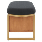 Banc d'entrée à étagère ouverte avec coussin – Siège de rangement rembourré pour chambre ou couloir