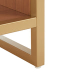 Banc d'entrée à étagère ouverte avec coussin – Siège de rangement rembourré pour chambre ou couloir