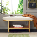 Banc d'entrée à étagère ouverte avec coussin – Siège de rangement rembourré pour chambre ou couloir
