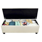 Banc de rangement en lin capitonné Sole Secret Diamond