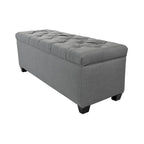 Banc de rangement en lin capitonné Sole Secret Diamond