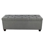 Banc de rangement en lin capitonné Sole Secret Diamond
