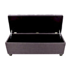 Banc de rangement en lin capitonné Sole Secret Diamond