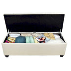 Banc de rangement en lin capitonné Sole Secret Diamond
