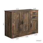 Buffet moderne en bois de 43,3 pouces avec 2 portes
