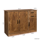 Buffet moderne en bois de 43,3 pouces avec 2 portes