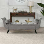 Banc d'entrée capitonné – Siège en tissu capitonné pour couloir ou chambre à coucher