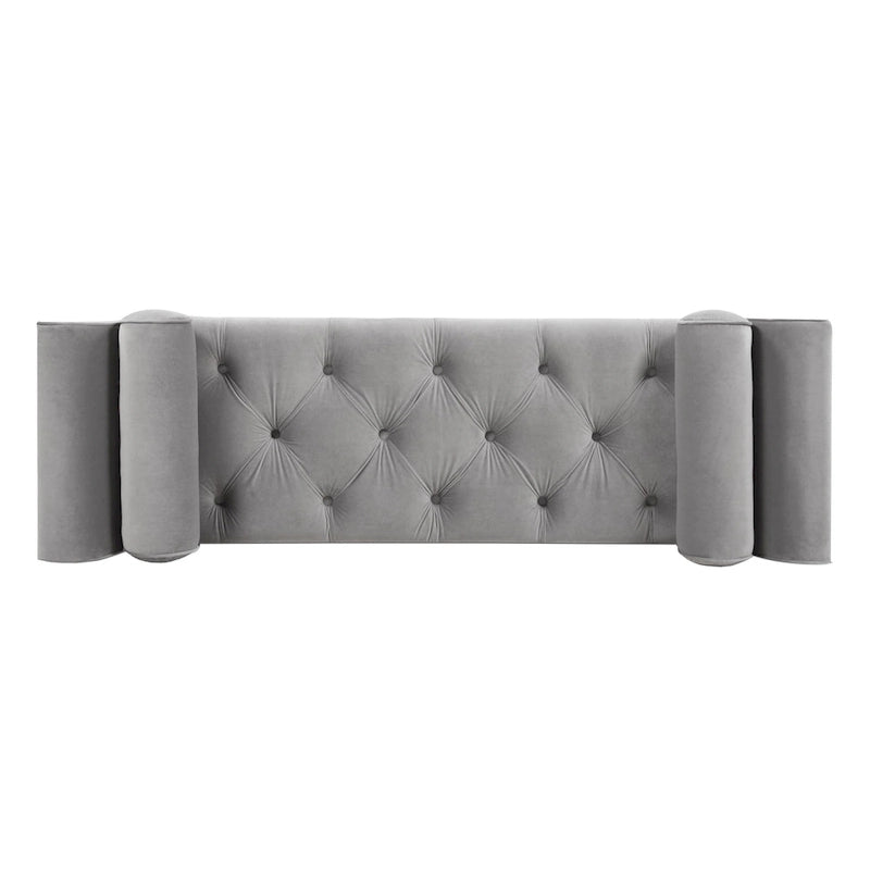 Banc d'entrée capitonné – Siège en tissu capitonné pour couloir ou chambre à coucher