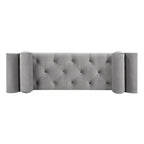 Banc d'entrée capitonné – Siège en tissu capitonné pour couloir ou chambre à coucher