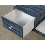 Banc d'appoint contemporain gris en bois massif avec 1 tiroir – Siège de rangement moderne pour entrée