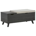 Banc de rangement capitonné gris – Coffre de rangement avec couvercle relevable pour chambre ou entrée