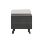 Banc de rangement capitonné gris – Coffre de rangement avec couvercle relevable pour chambre ou entrée