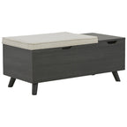 Banc de rangement capitonné gris – Coffre de rangement avec couvercle relevable pour chambre ou entrée