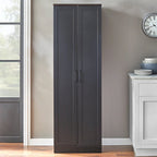 Armoire de cuisine autoportante de style ferme moderne avec portes vitrées
