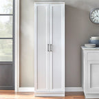 Armoire de cuisine autoportante de style ferme moderne avec portes vitrées