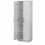 Armoire de cuisine autoportante de style ferme moderne avec portes vitrées