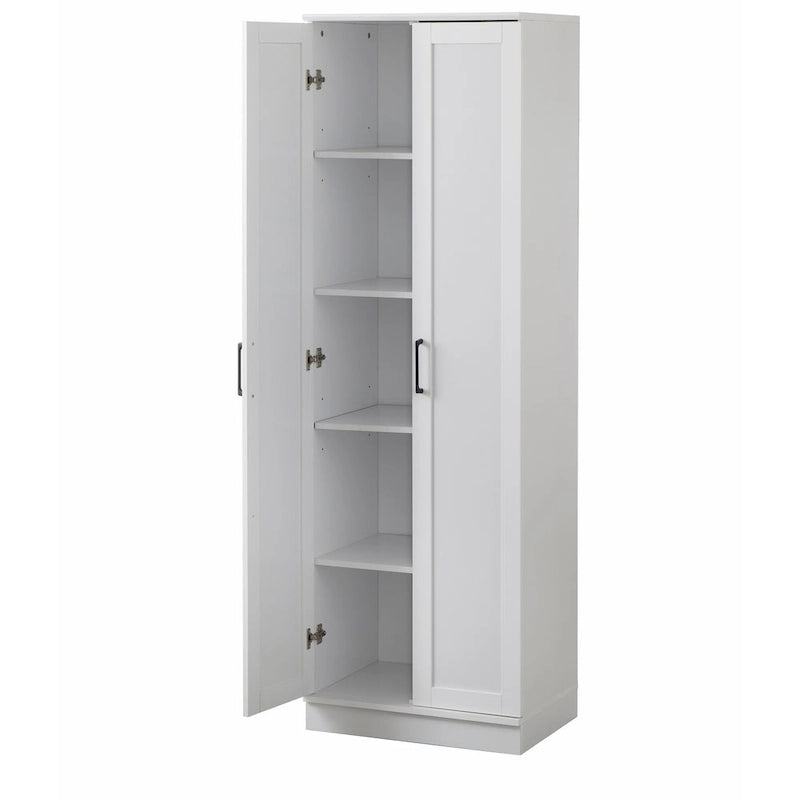 Armoire de cuisine autoportante de style ferme moderne avec portes vitrées