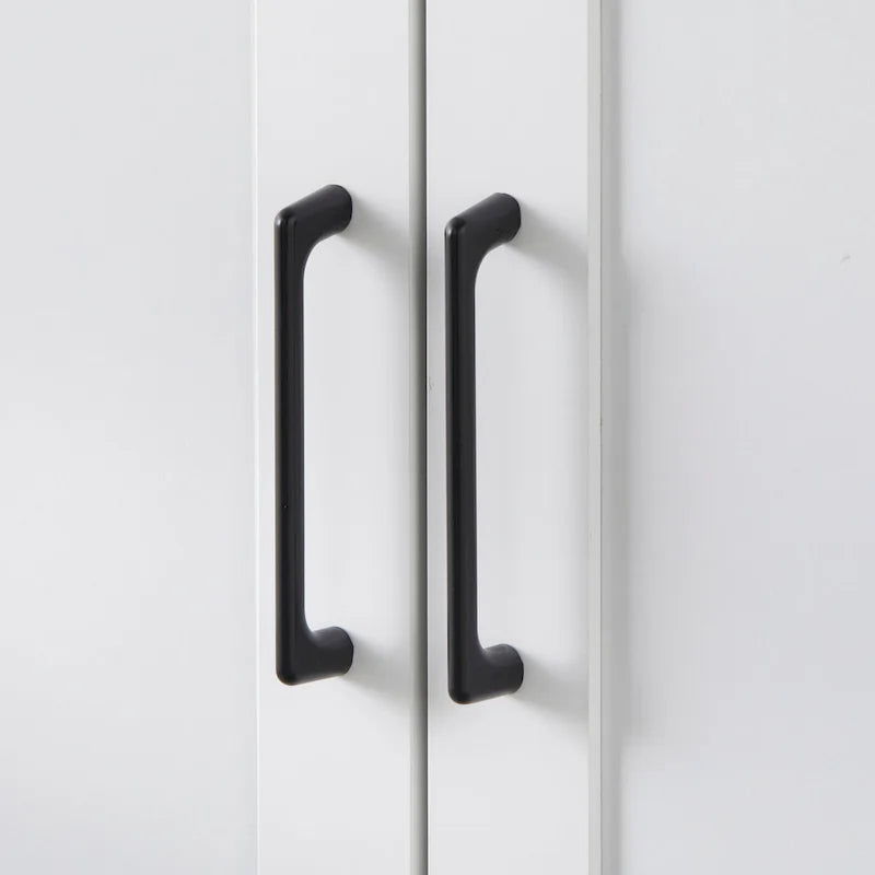 Armoire de cuisine autoportante de style ferme moderne avec portes vitrées