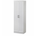 Armoire de cuisine autoportante de style ferme moderne avec portes vitrées