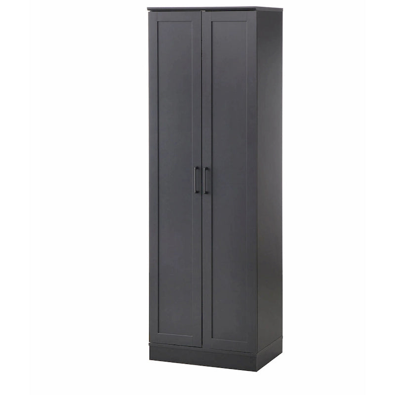 Armoire de cuisine autoportante de style ferme moderne avec portes vitrées