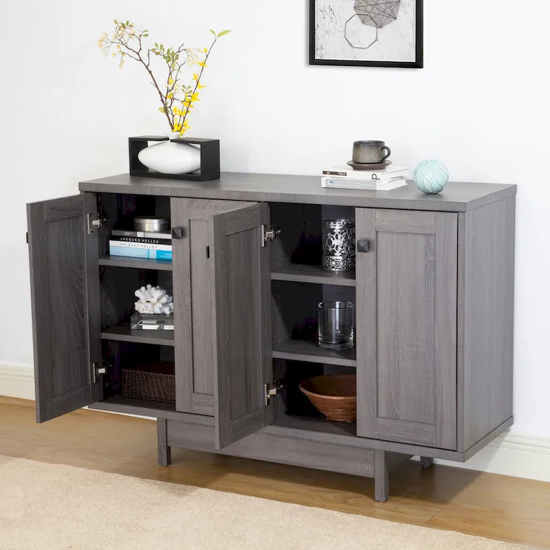 Buffet/bahut de rangement de 119 cm de large avec portes – Meuble moderne pour salle à manger ou salon