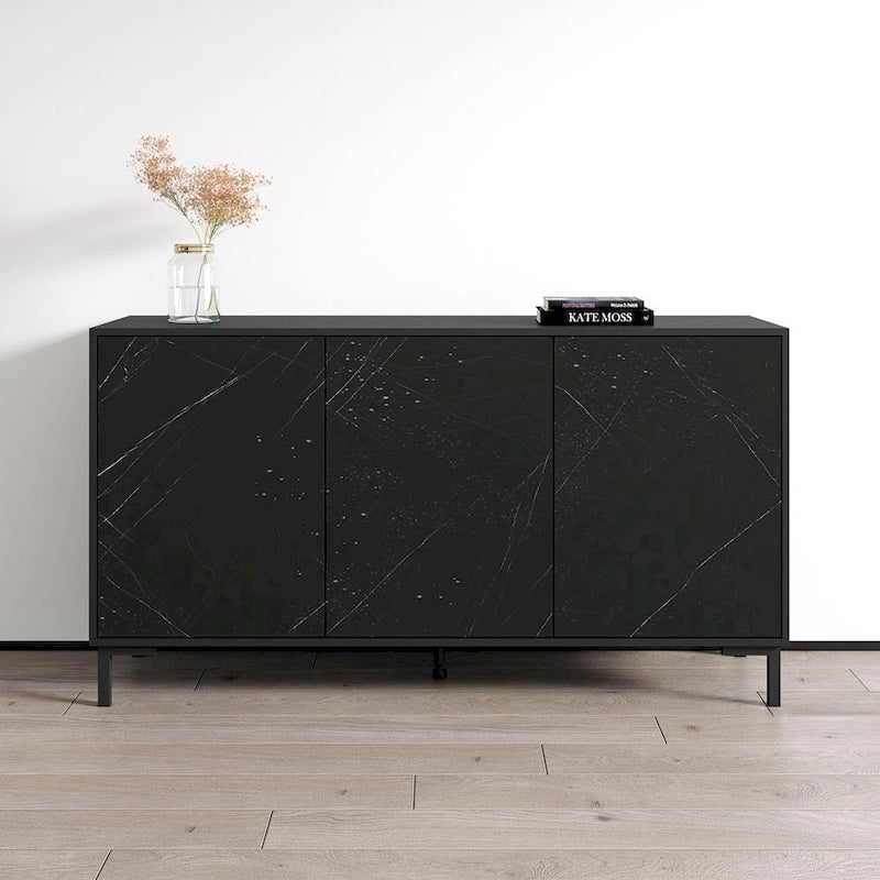 Bahut buffet moderne de 150 cm de large – Rangement pour salon avec étagères réglables