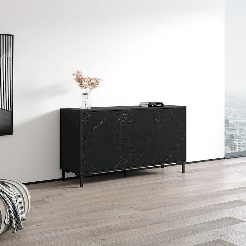 Bahut buffet moderne de 150 cm de large – Rangement pour salon avec étagères réglables