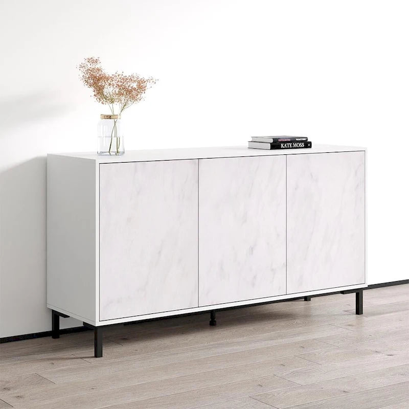 Bahut buffet moderne de 150 cm de large – Rangement pour salon avec étagères réglables