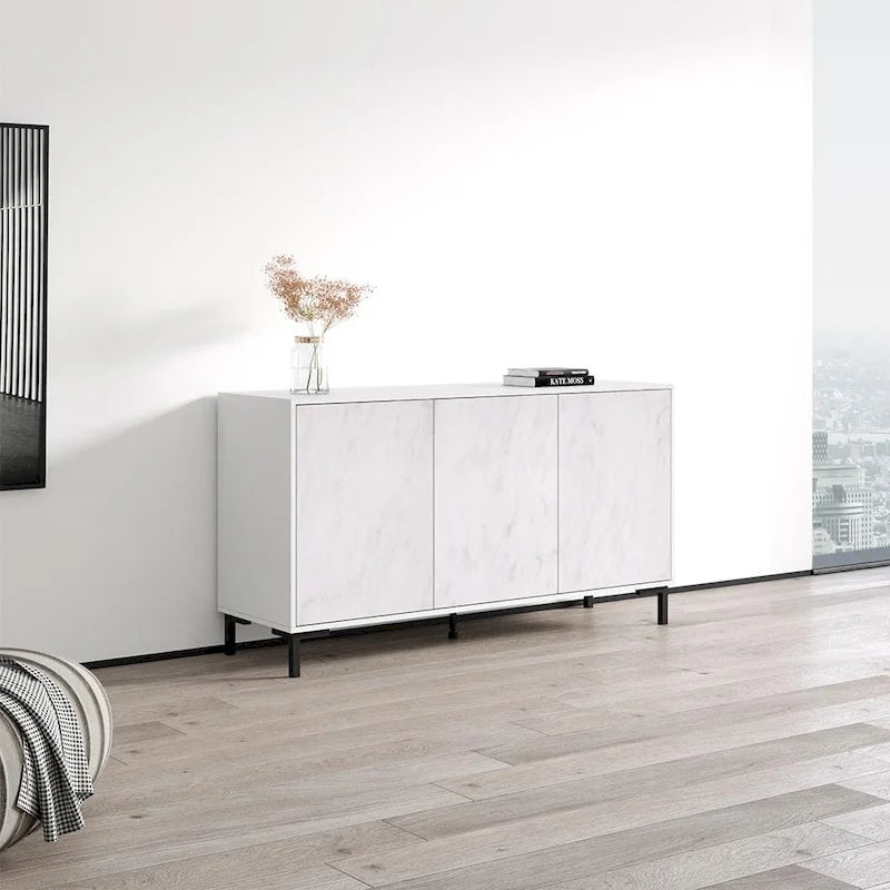Bahut buffet moderne de 150 cm de large – Rangement pour salon avec étagères réglables